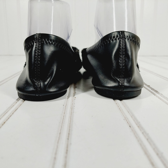 Zara Basic Pointed Toe Black Sequins Slip On Flats E179 - Picture 6 of 11